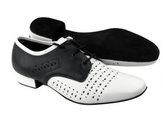 dansschoenen zwart wit leder  